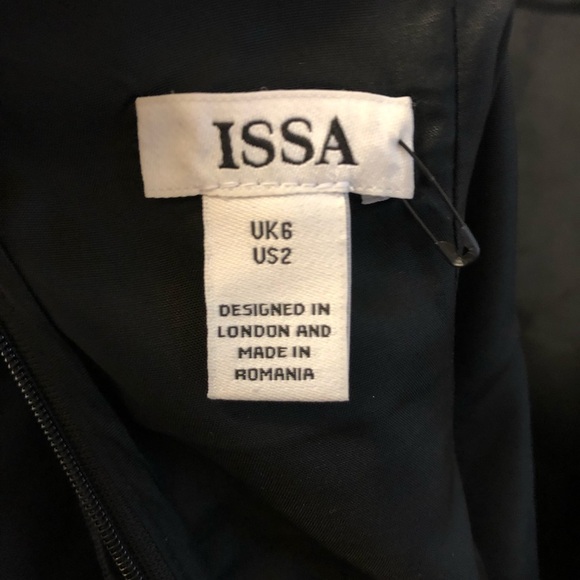 Issa 3/4 sleeve jumpsuit navy and black tie detail - Picture 5 of 5